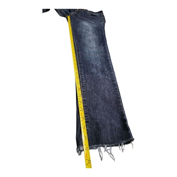 Blue Asphalt Straight Leg - Sz 7 Juniors – Low Rise Dark Wash Streetwear School - Picture 5 of 7